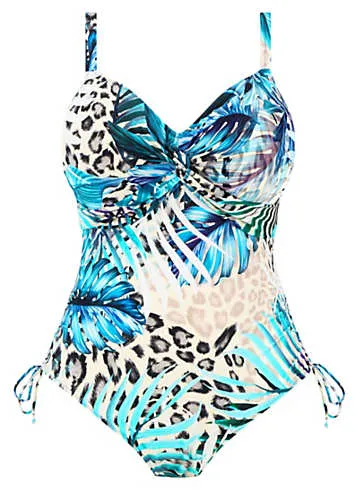 Fantasie Kabini Oasis Underwired Twist Front Swimsuit with Adjustable Leg | Grattan