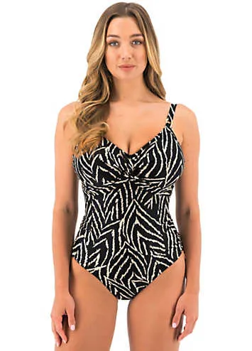 Fantasie Silhouette Island Twist Front Swimsuit with Adjustable Leg | Grattan