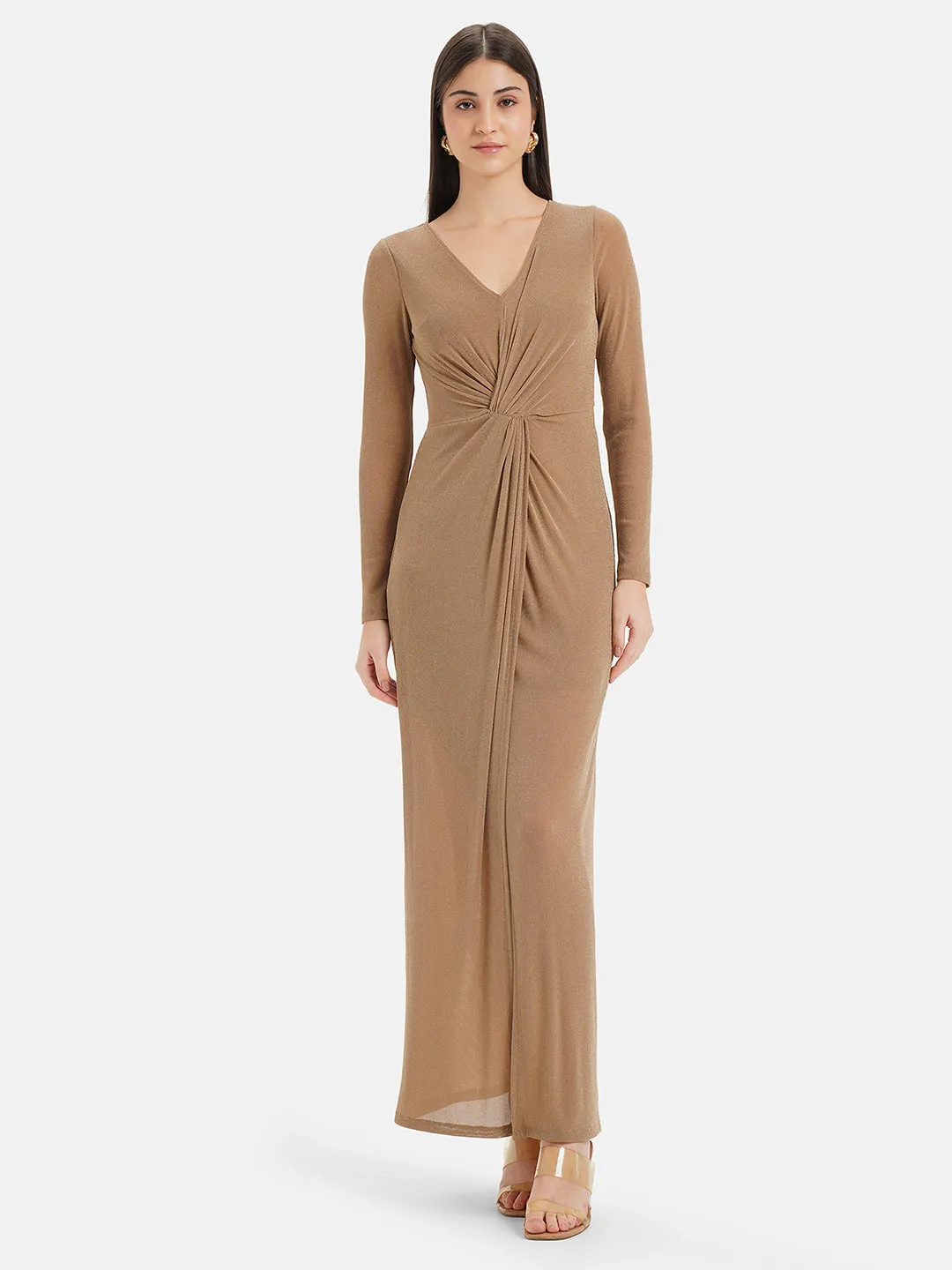 Front Knot Maxi Dress With Slit