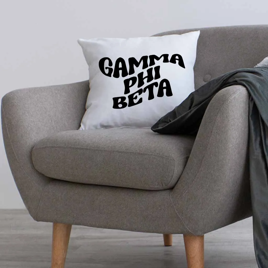 Gamma Phi Beta Greek Mod Design on a Sorority Throw Pillow Cover for Dorm Room or Apartment Decor