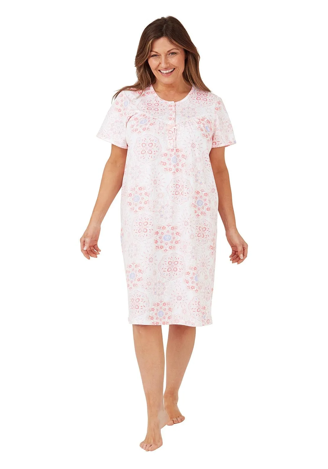 Geo 100% Cotton dress - Pink