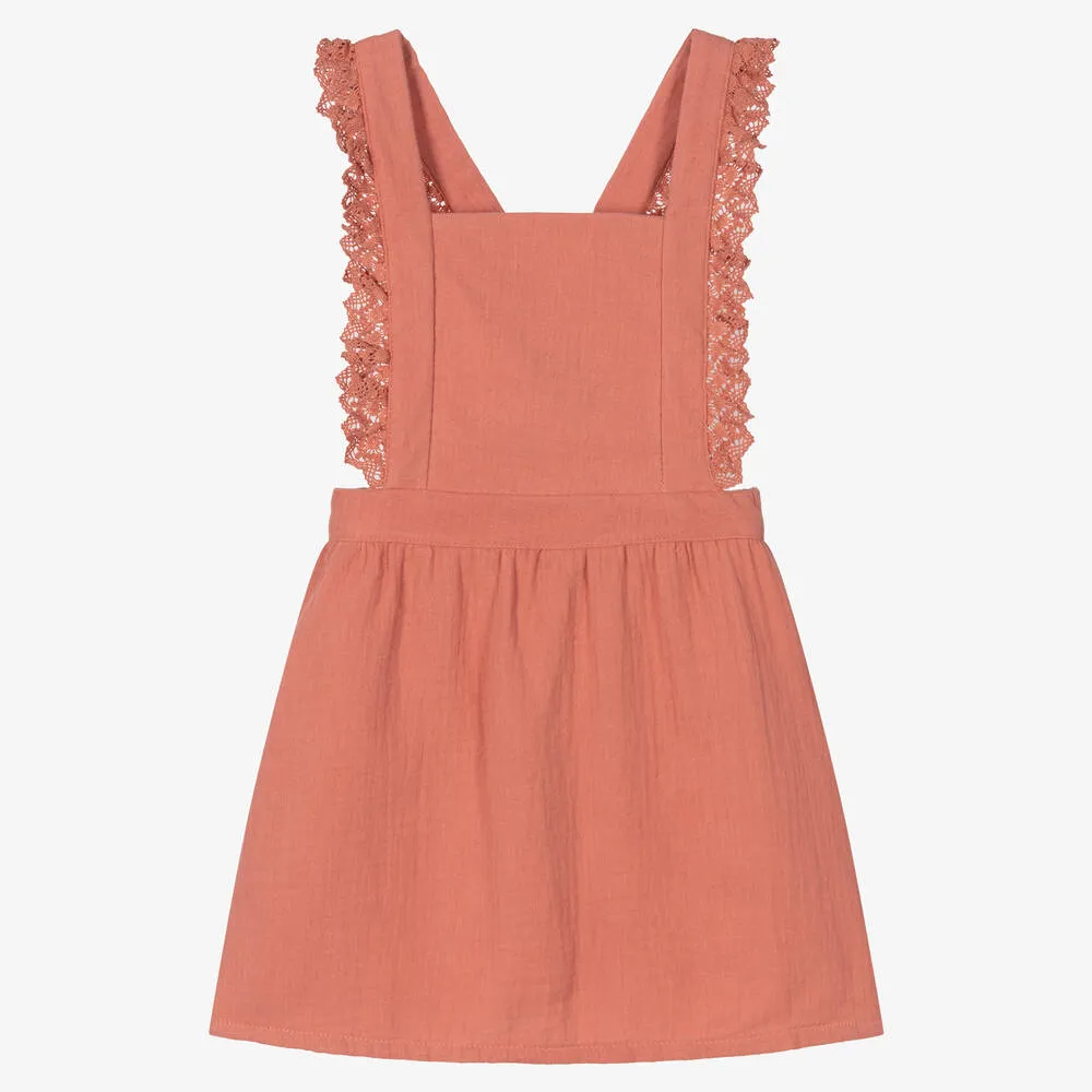 Girls Pink Pinafore Dress