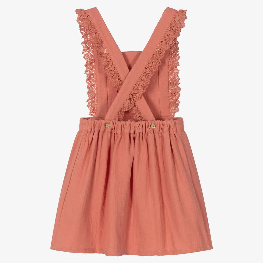 Girls Pink Pinafore Dress