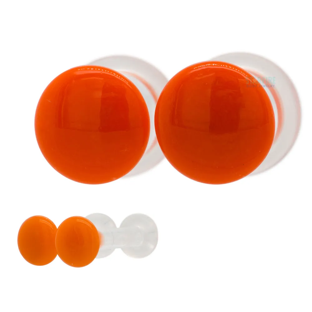 Glass Color Front Plugs - Orange