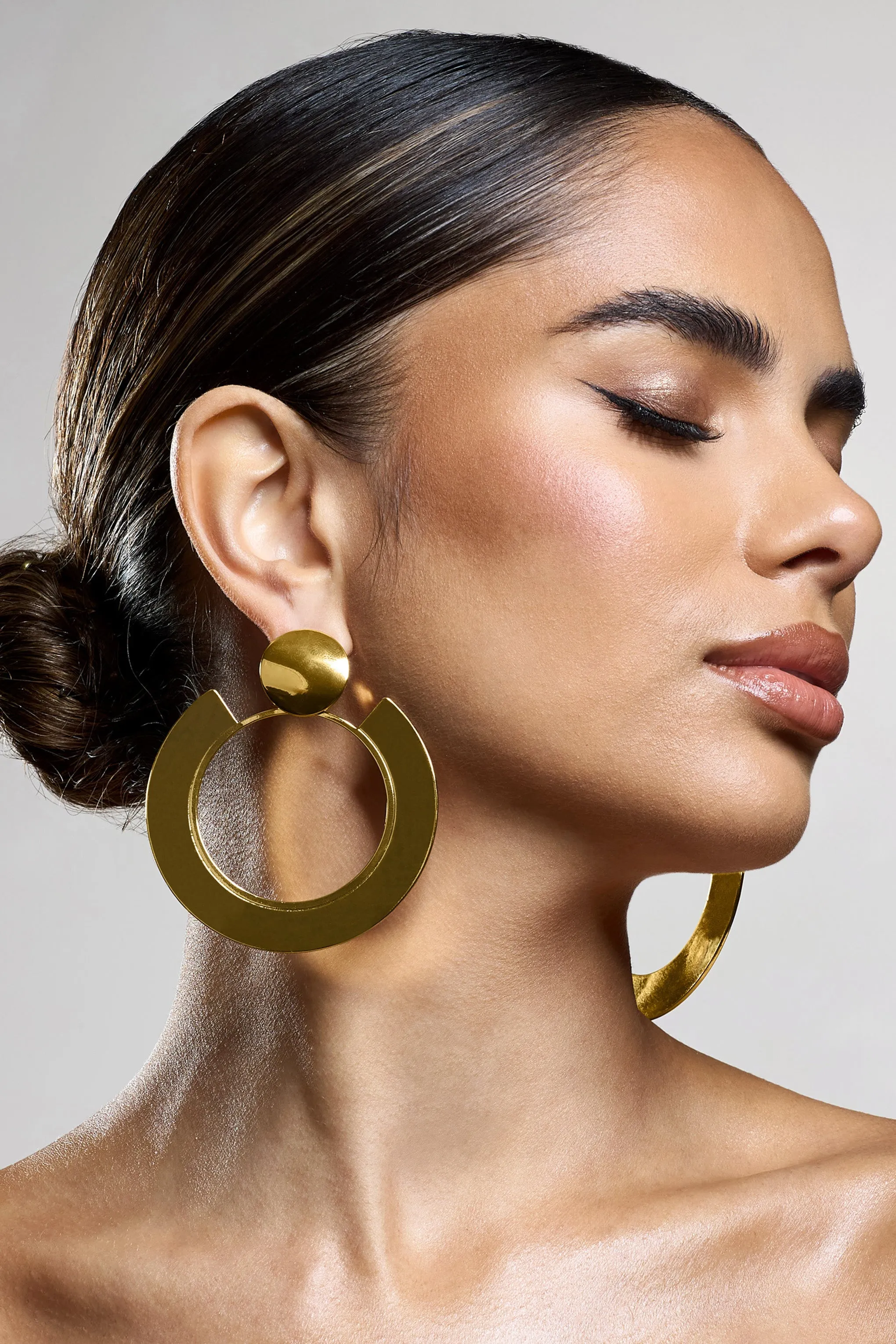 Gold Coast | Gold Statement Drop Hoop Earrings