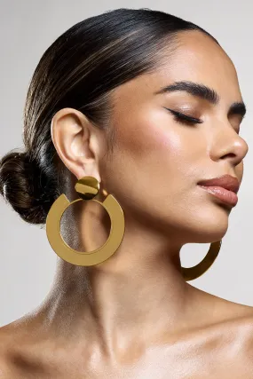 Gold Coast | Gold Statement Drop Hoop Earrings