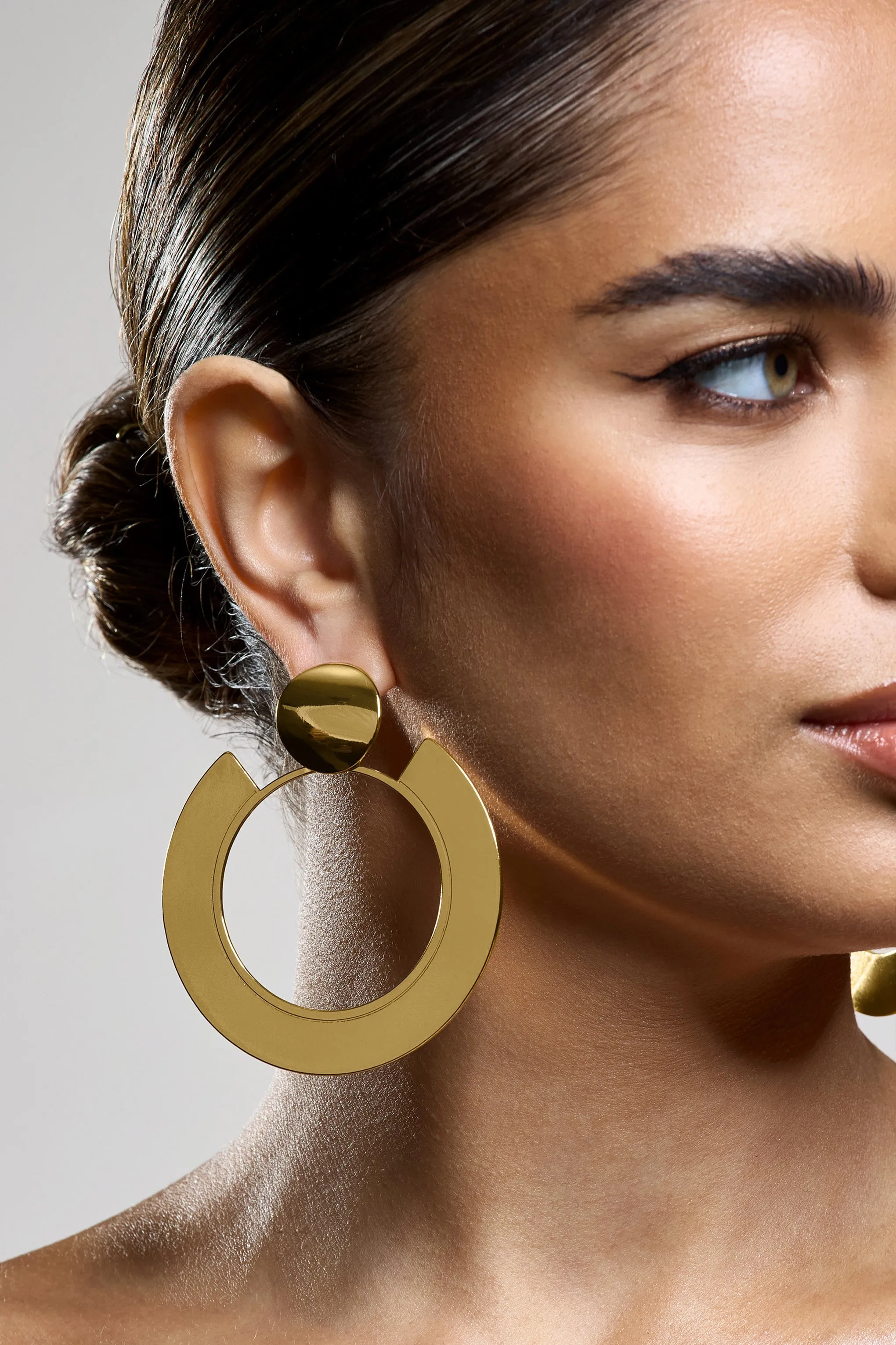 Gold Coast | Gold Statement Drop Hoop Earrings