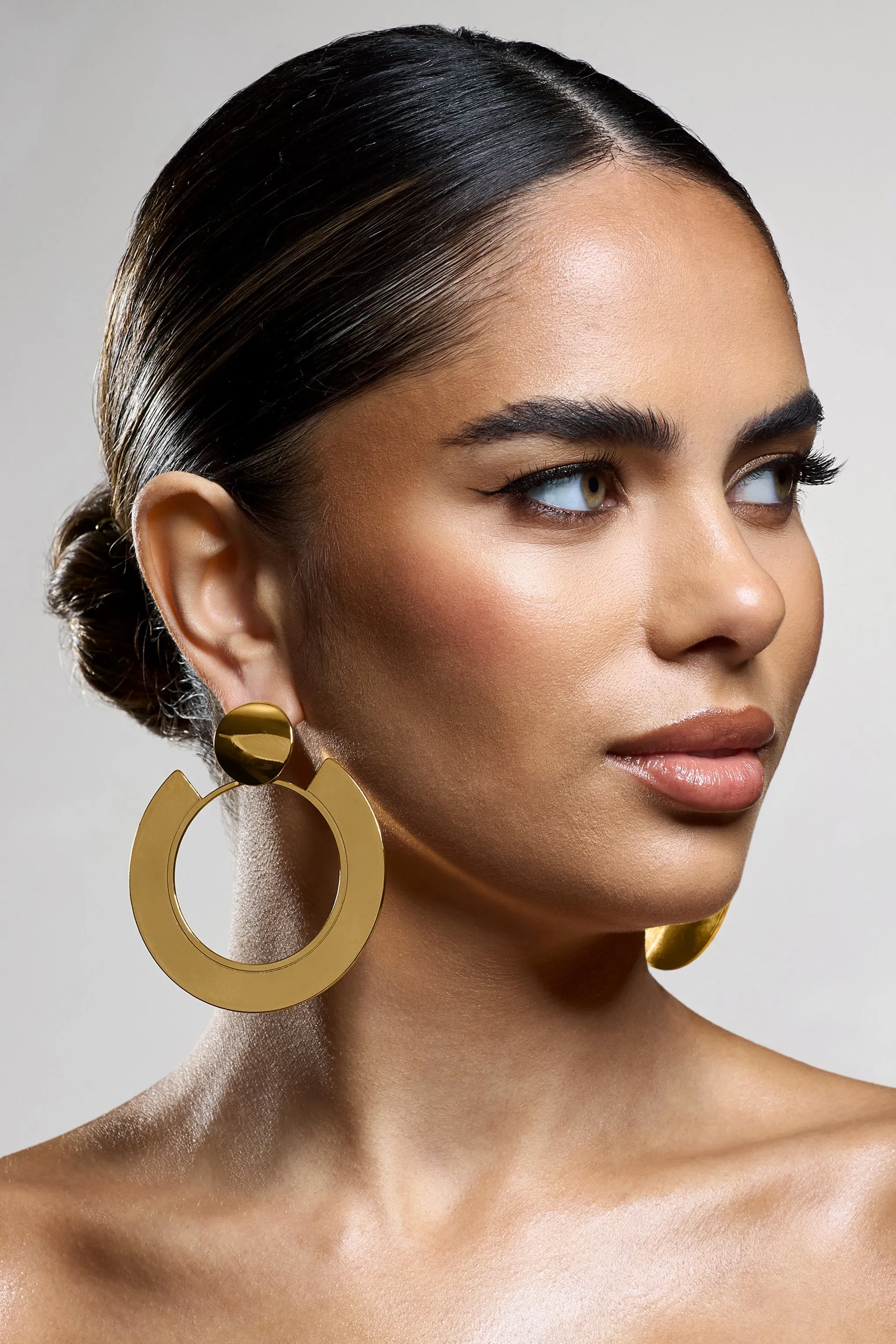 Gold Coast | Gold Statement Drop Hoop Earrings