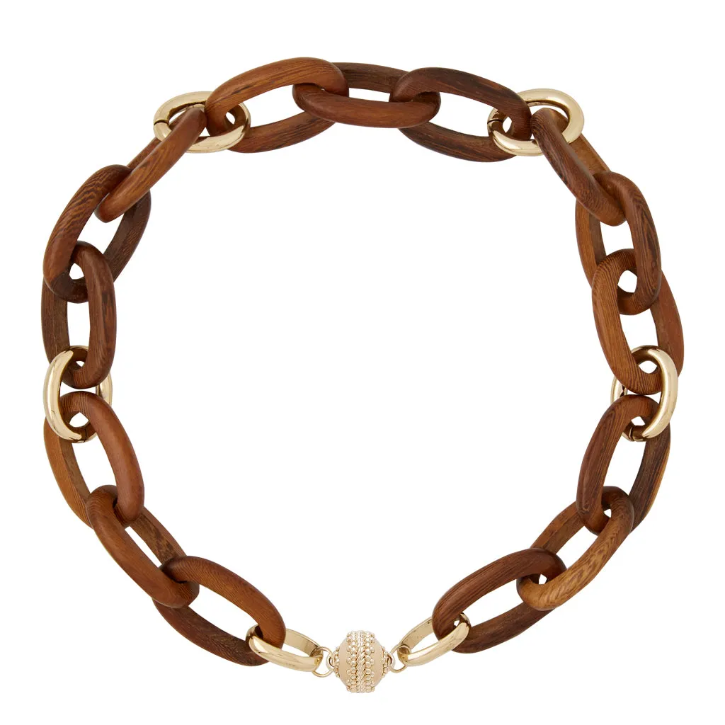 Gold Coast Wood Link Necklace