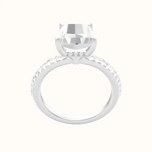 Half Pave Engagement Ring With Front set gallery Head