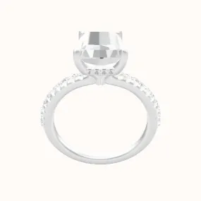 Half Pave Engagement Ring With Front set gallery Head