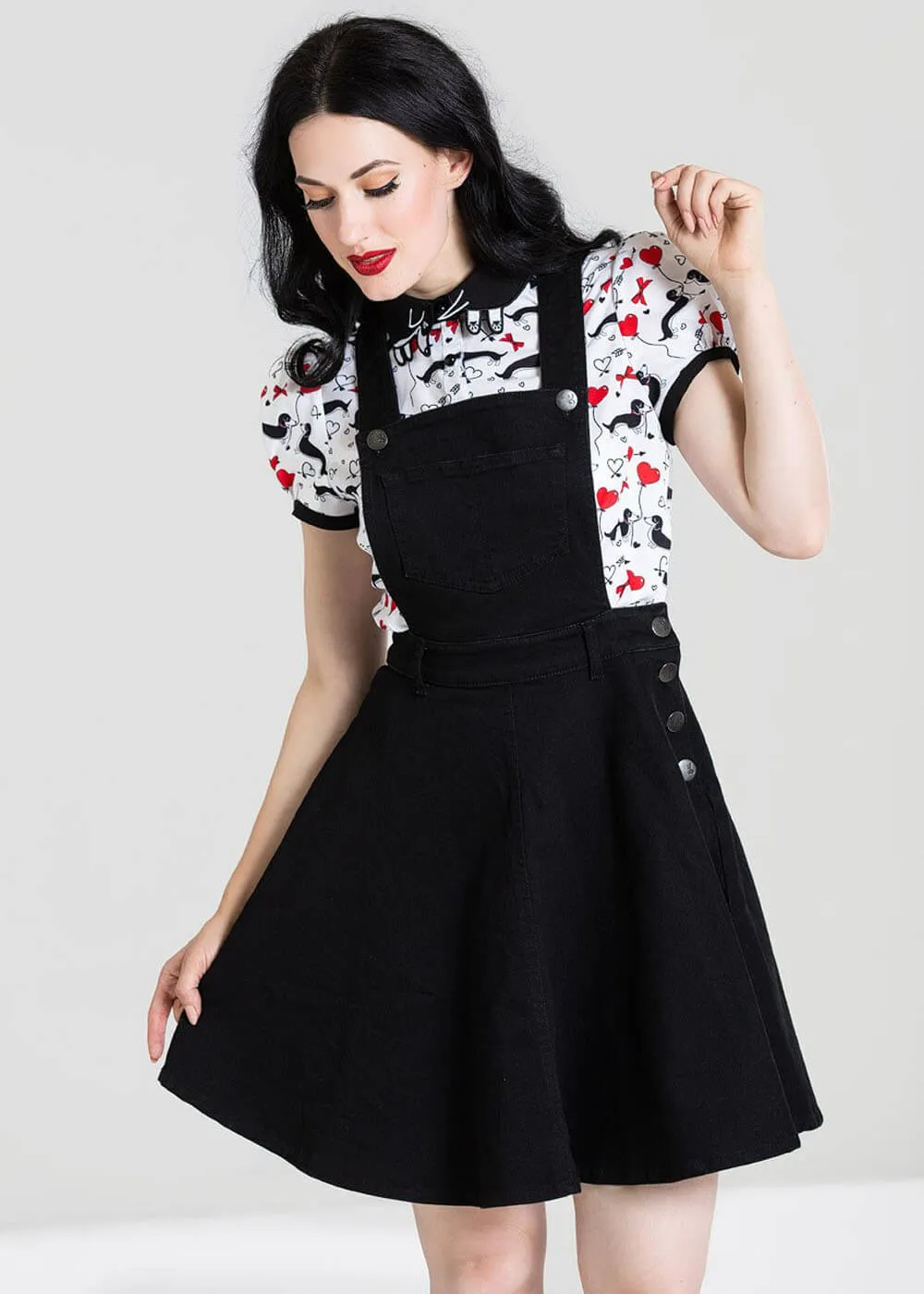 Hell Bunny Dakota 50's Pinafore Swing Dress Black