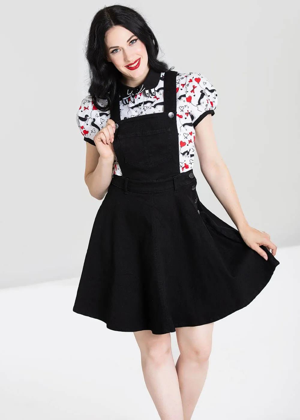 Hell Bunny Dakota 50's Pinafore Swing Dress Black