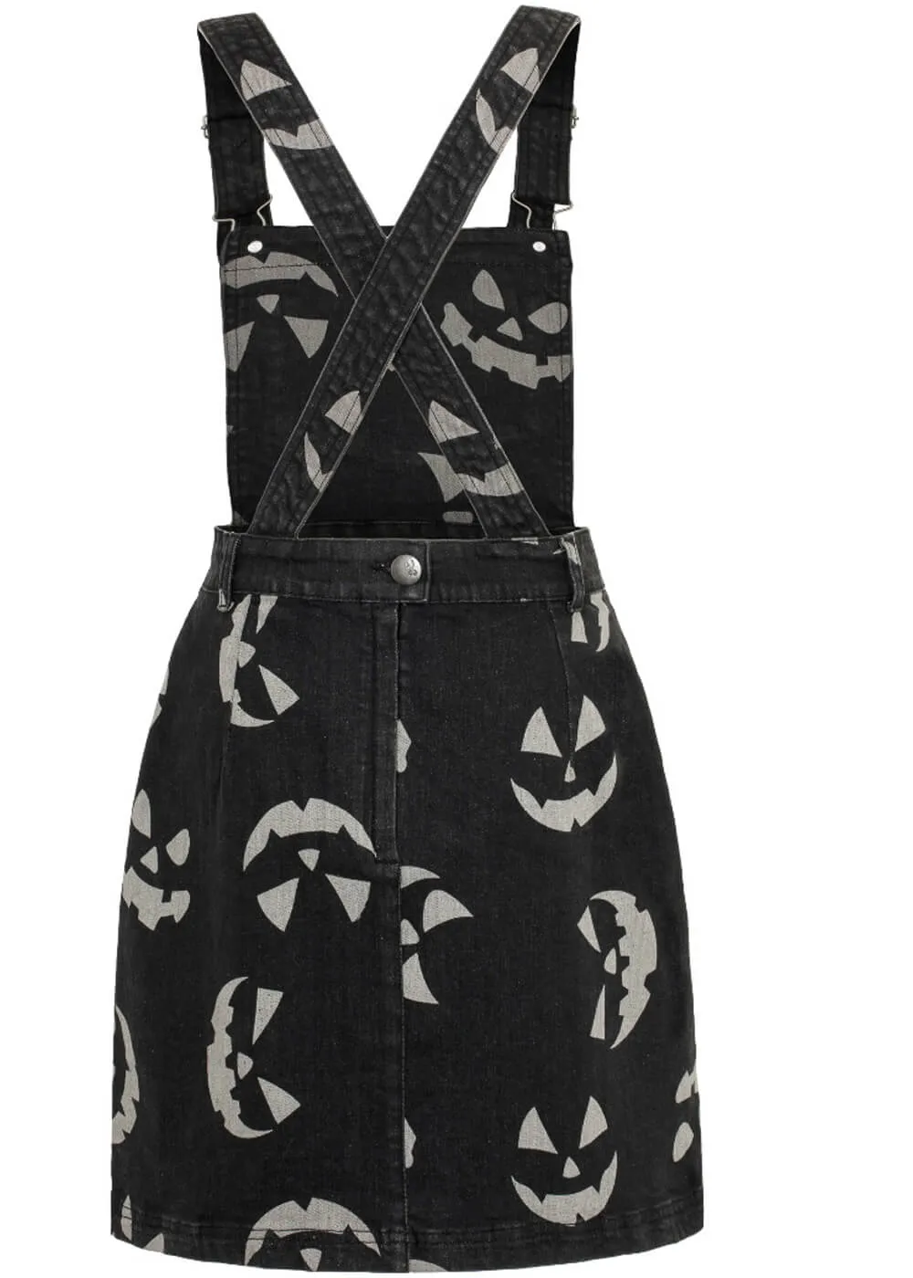 Hell Bunny Jack-O-Lantern Pinafore Dress Black