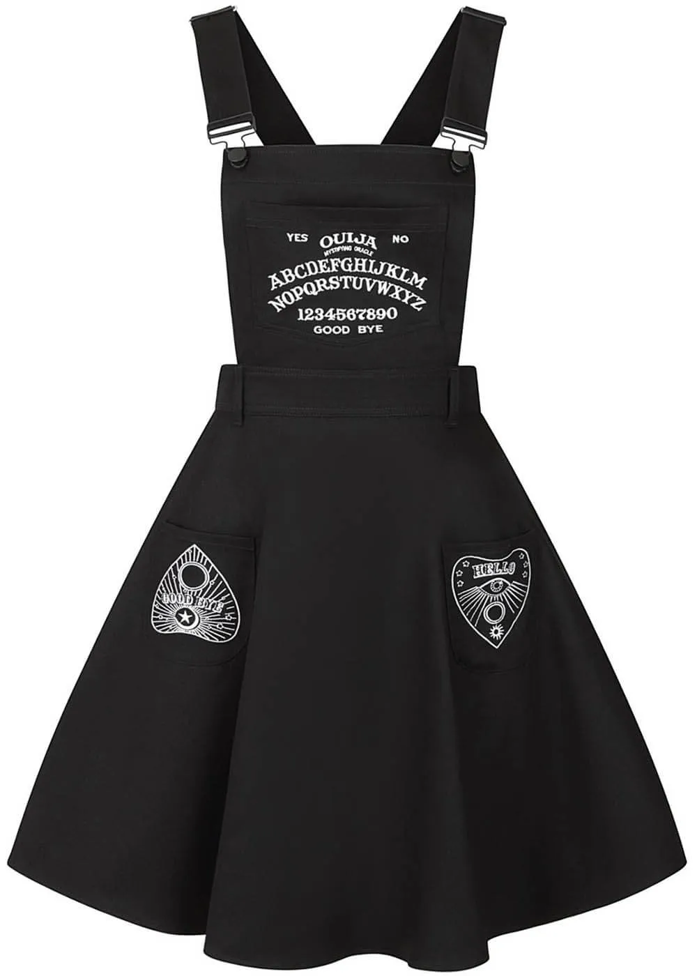 Hell Bunny Samara Ouija 60's Pinafore Dress Black