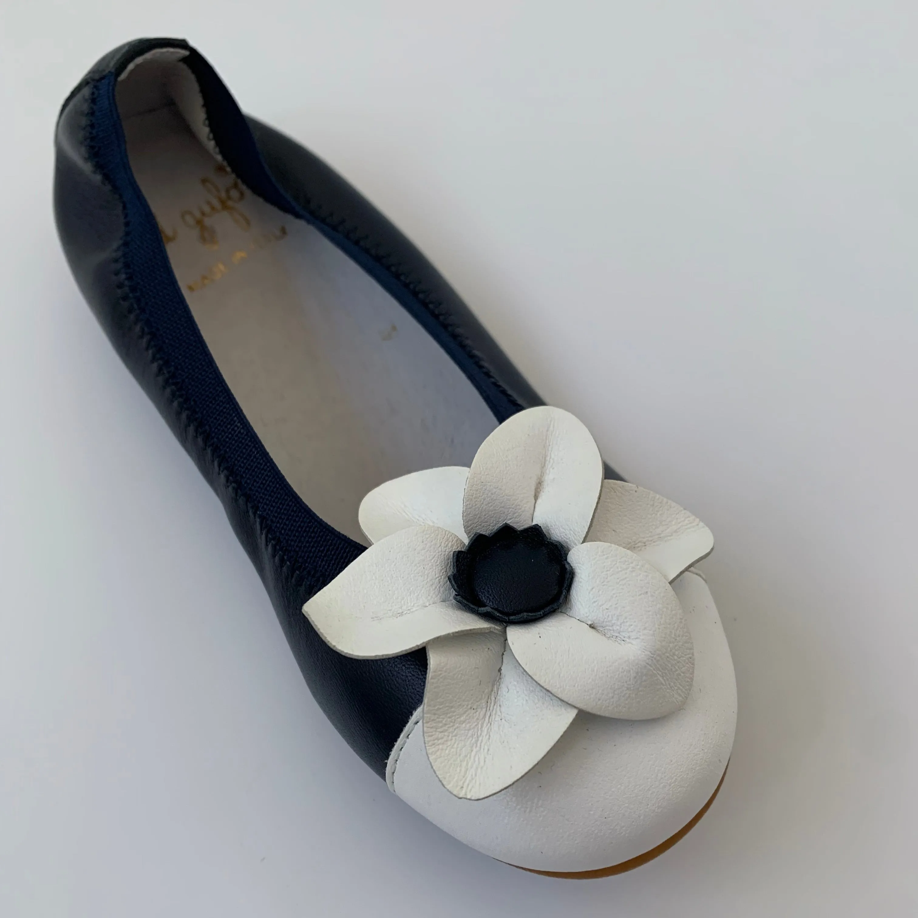 Il Gufo Navy Flower Ballet Pumps: Size EU 28, Size EU 30, Size EU 31