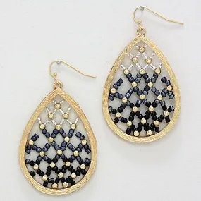 iLLASPARKZ Teardrop Latticed Seed Bead Earrings