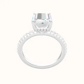 illusion Pave Engagement Ring With Front set gallery Head