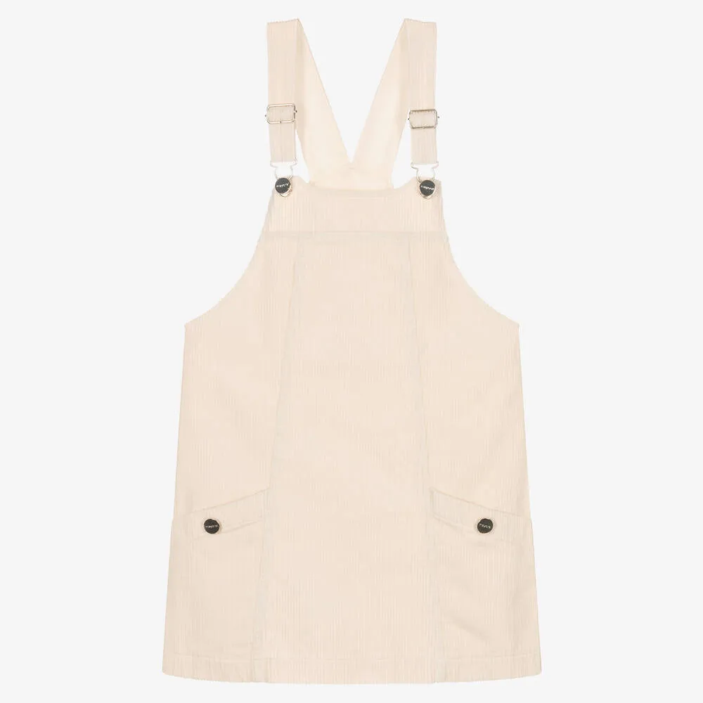 Ivory Corduroy Pinafore Dress