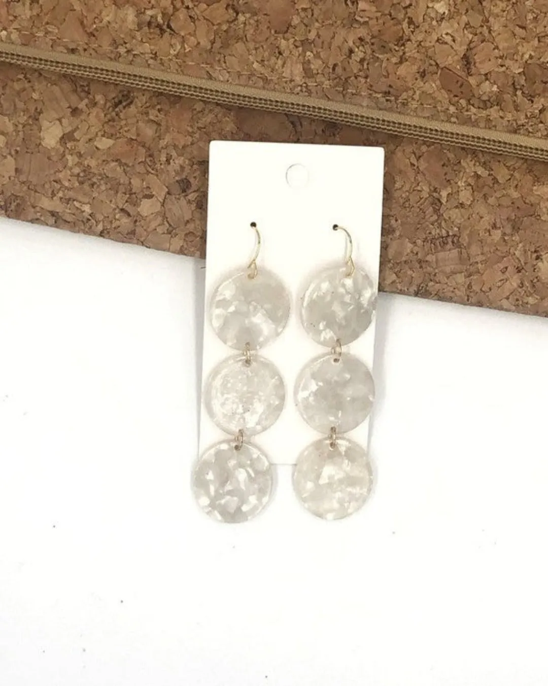 Ivory Mod Acrylic Trio Earrings