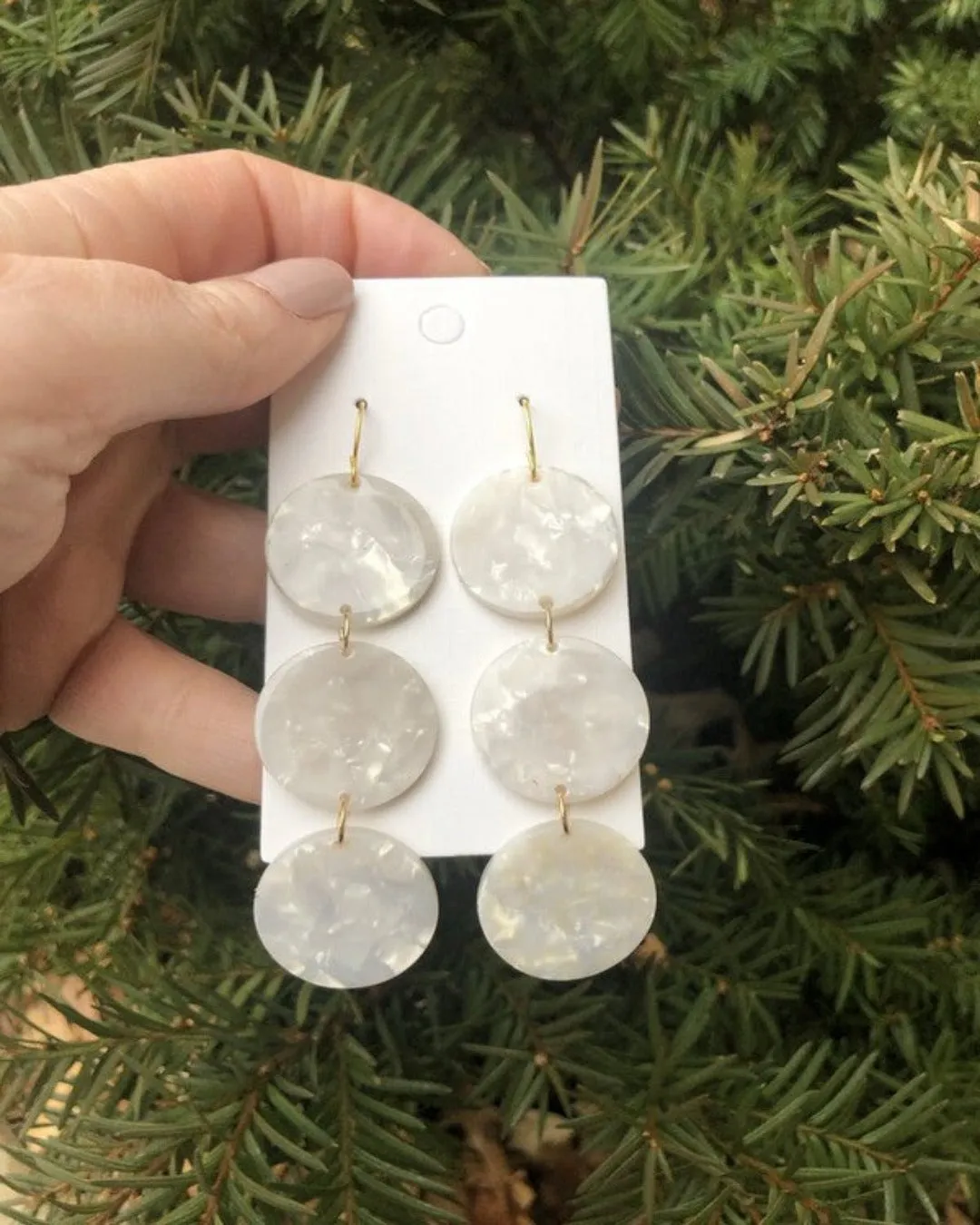 Ivory Mod Acrylic Trio Earrings