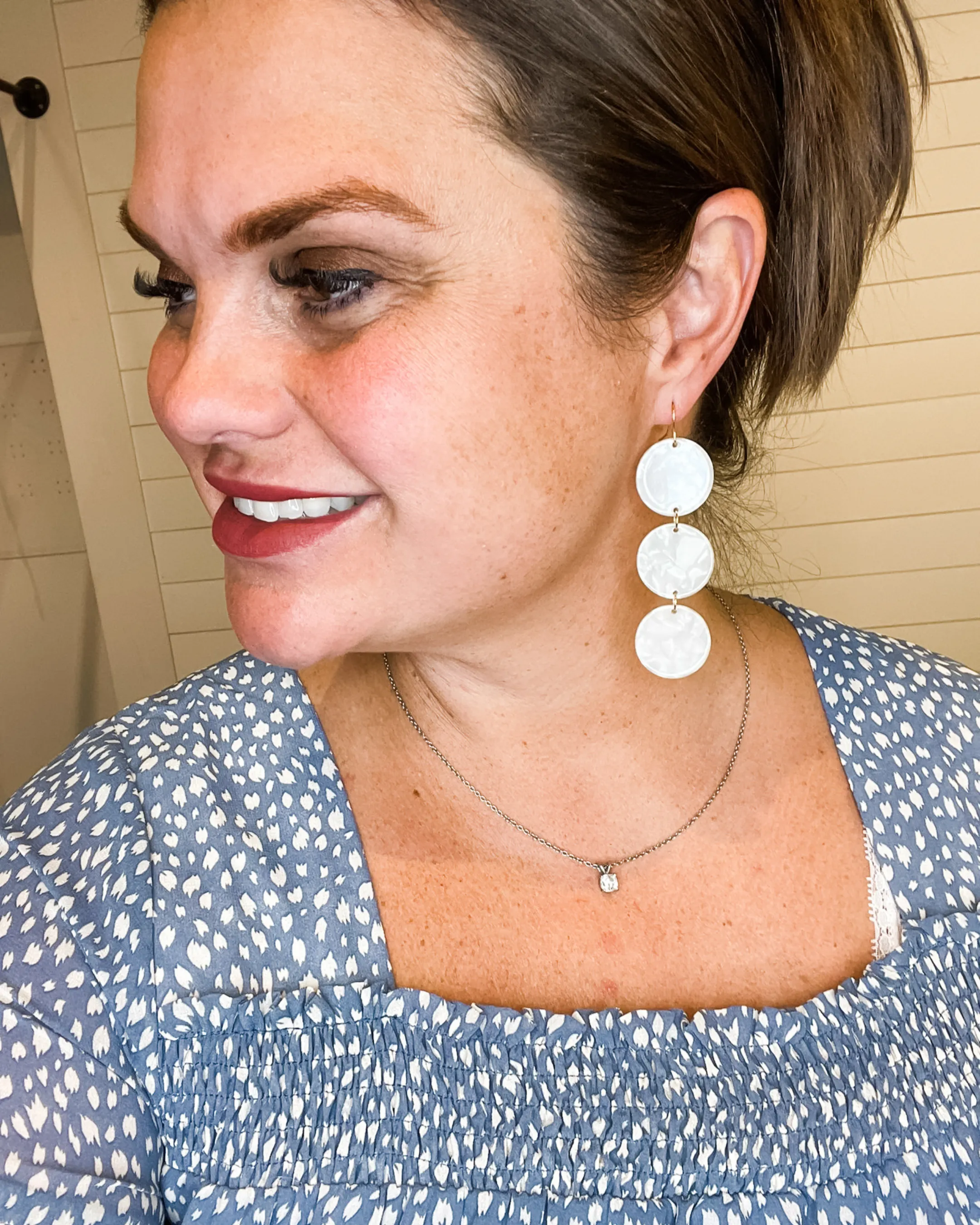 Ivory Mod Acrylic Trio Earrings