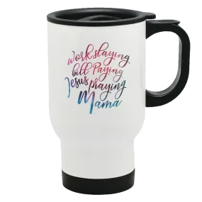 Jesus Praying Mama Metal Coffee and Tea Travel Mug