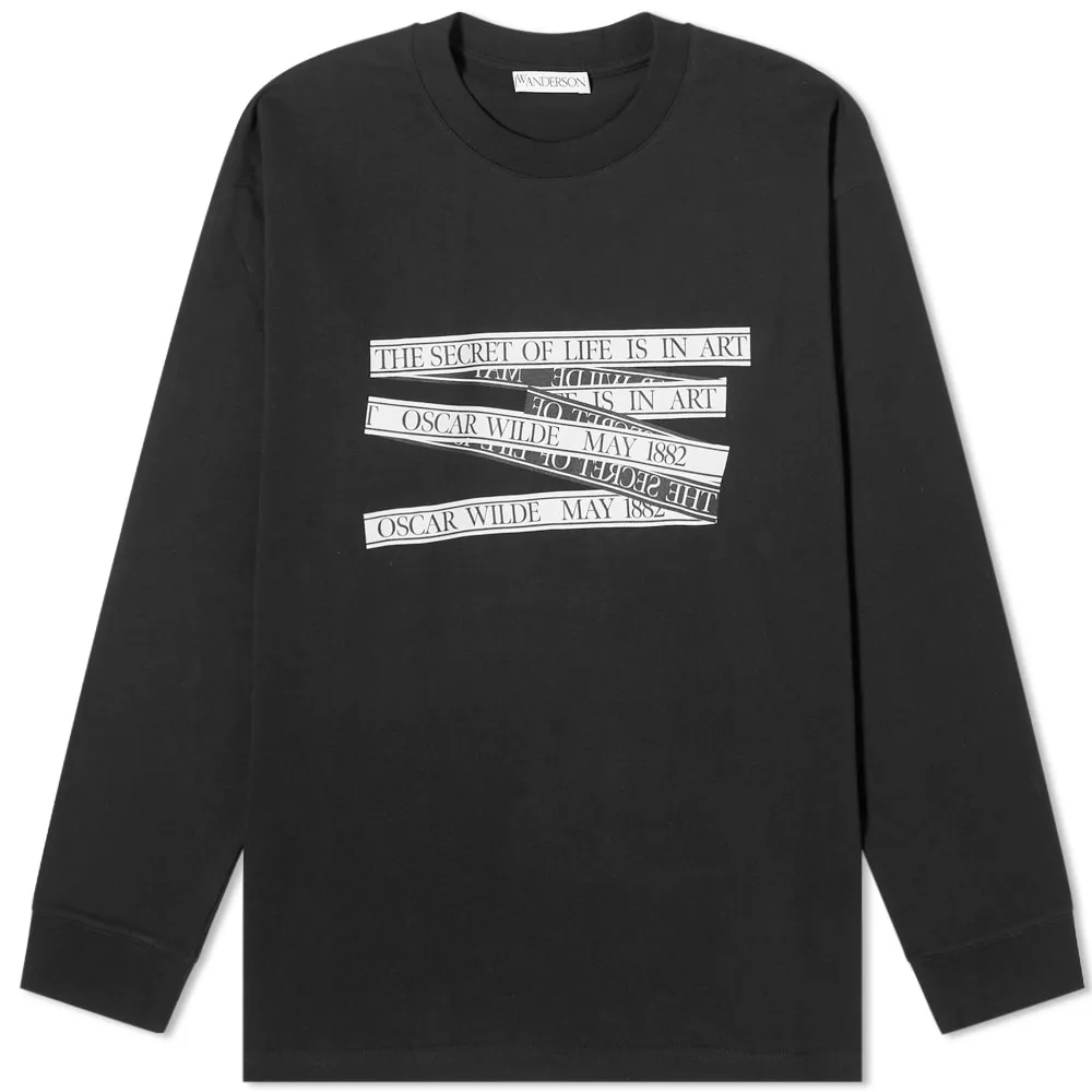 JW Anderson Oscar Wilde Long Sleeve Top With Front PrintBlack