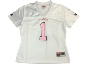 Kansas State Wildcats #1 Womens  Nike White Pink Football Jersey