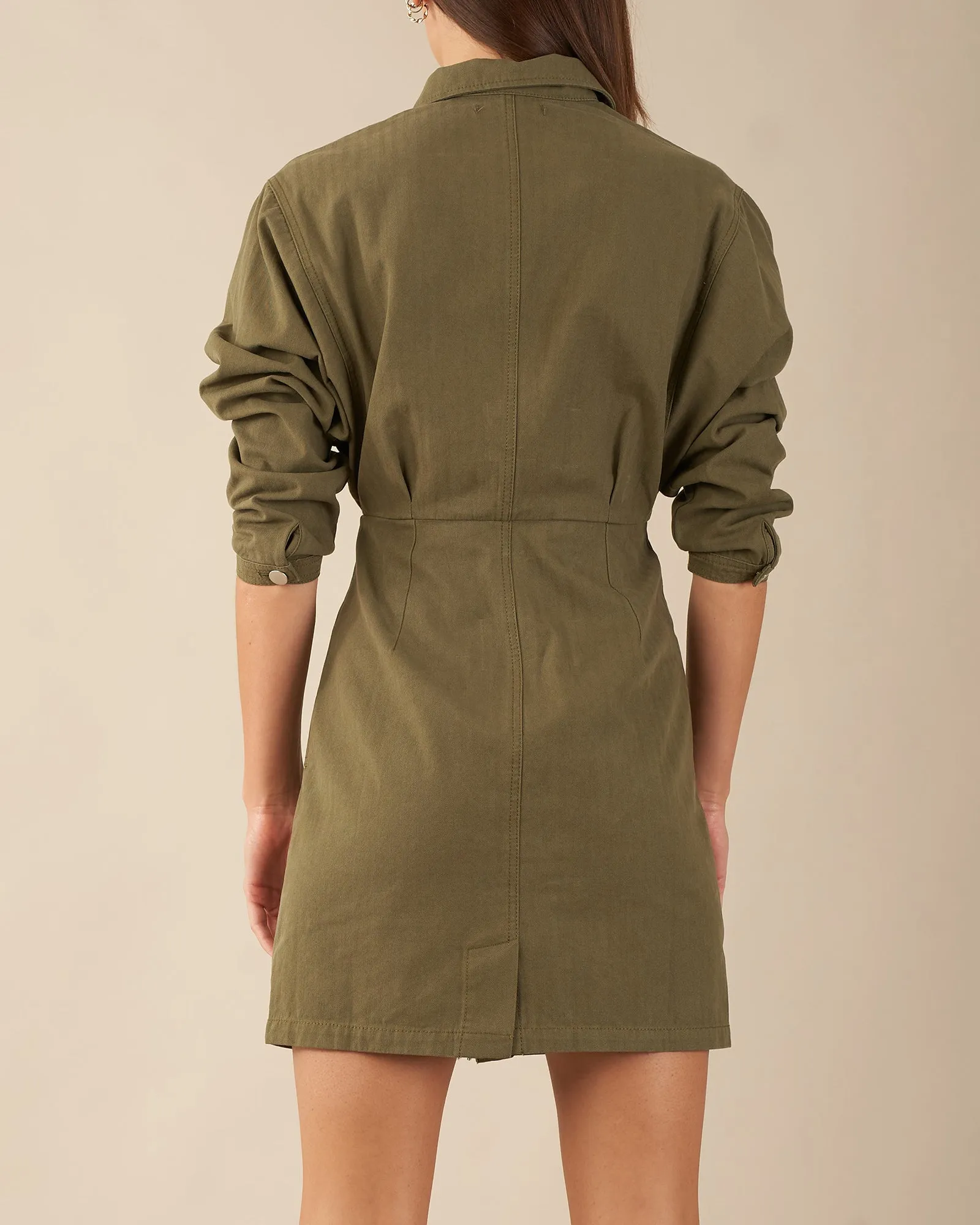 Kenzie Cotton Drill Dress - Khaki