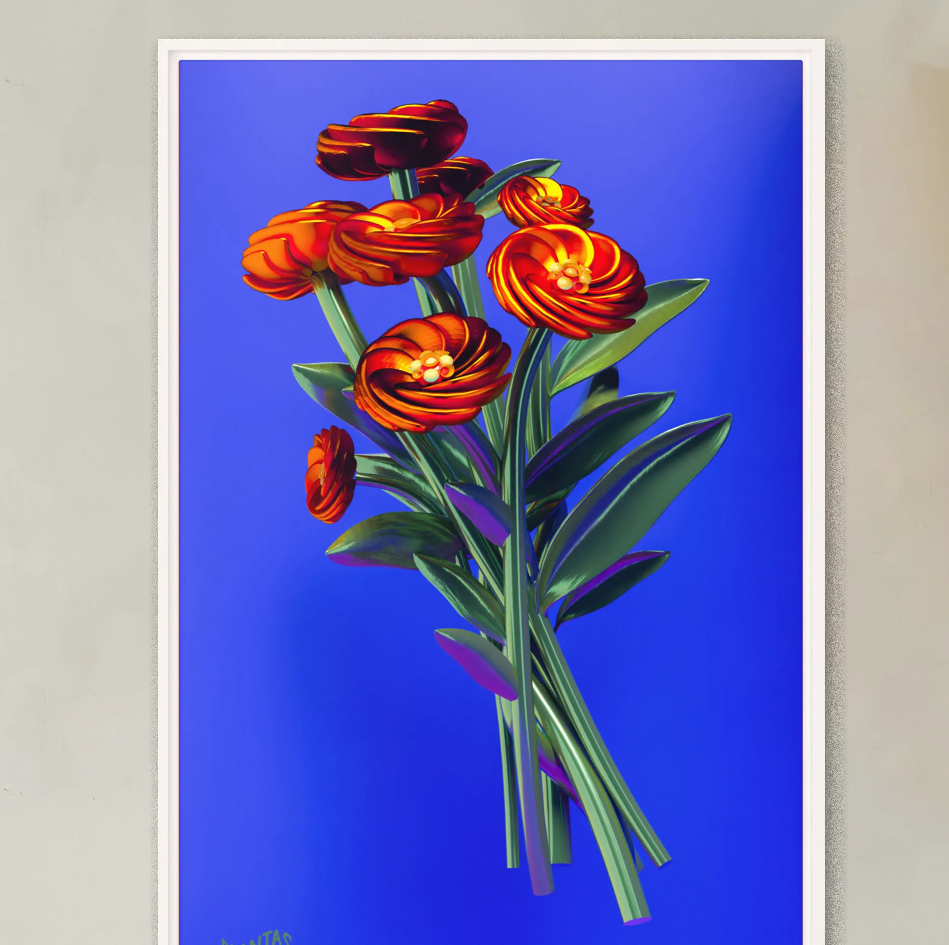 Large Flowers 24x36 Framed canvas