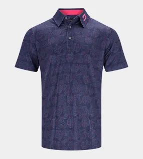 LEAFY POLO - NAVY