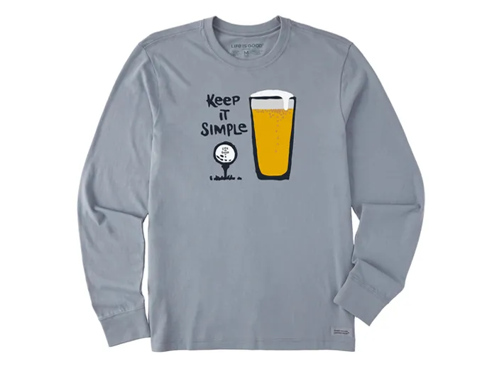 Life is Good Men's Long Sleeve Crusher Tee - Keep it Simple Golf & Beer