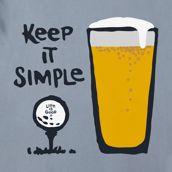 Life is Good Men's Long Sleeve Crusher Tee - Keep it Simple Golf & Beer