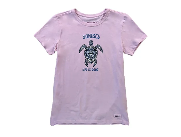 Life is Good Women's Crusher Tee - Sanibel Tie Dye Turtle