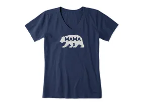 Life is Good Women's Crusher Vee - Mama Bear Silhouette