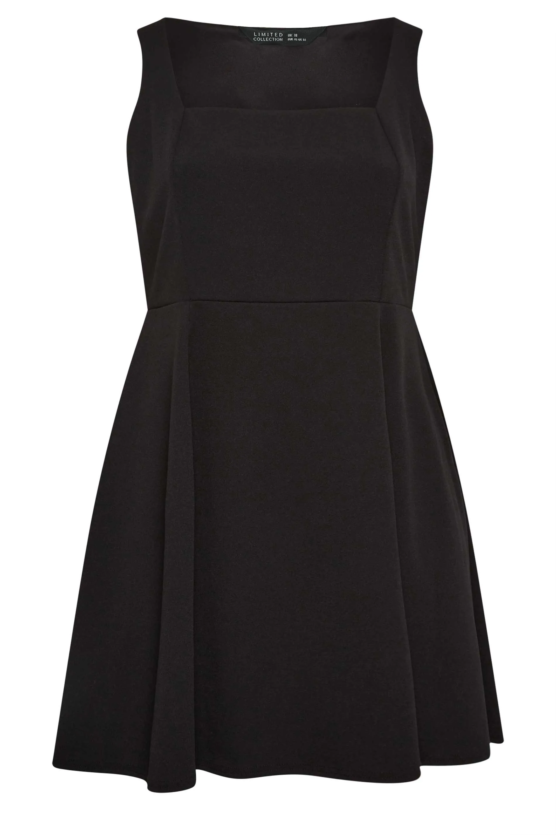 LIMITED COLLECTION Curve Black Square Neck Pinafore Dress