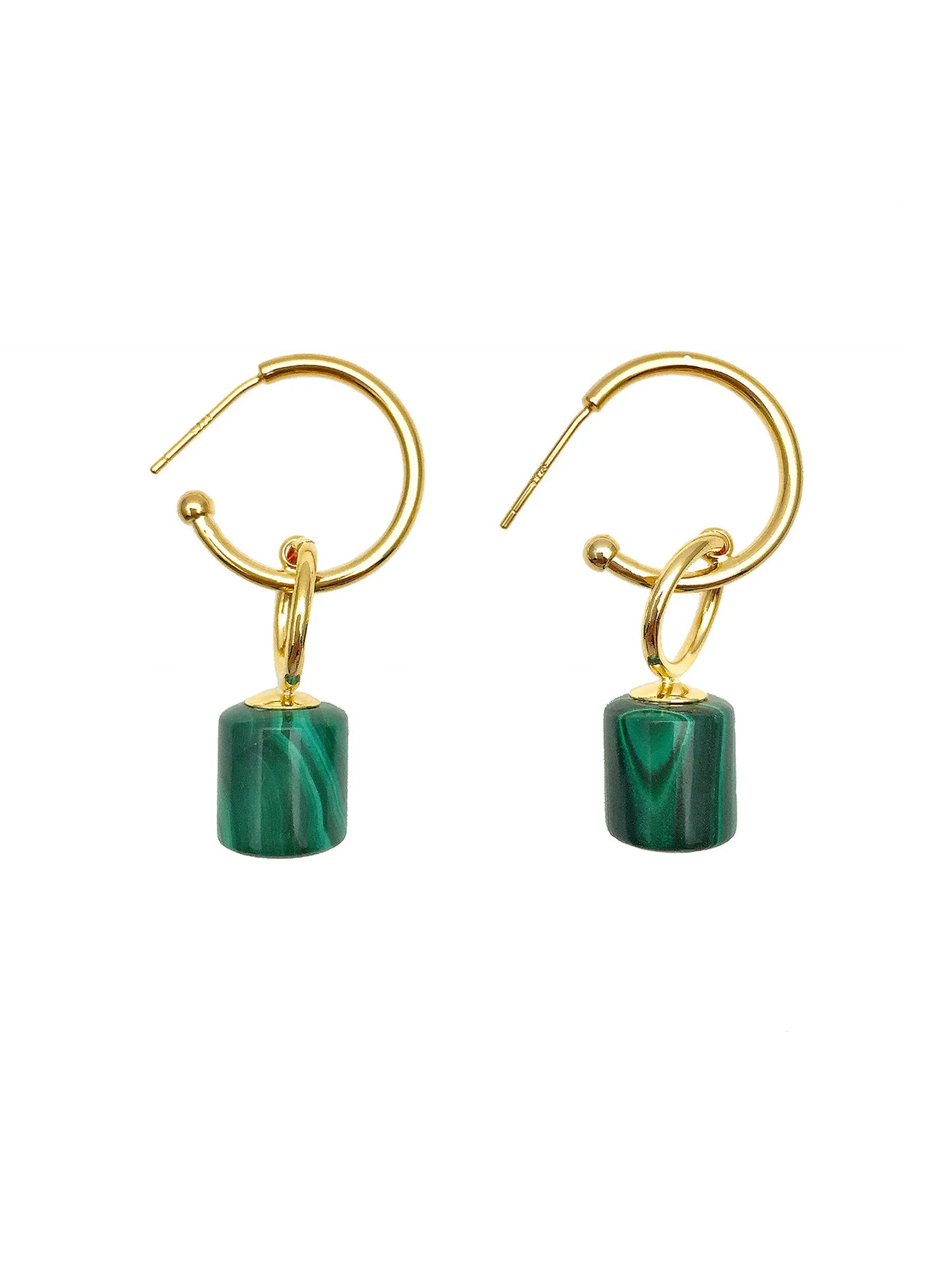 Malachite Simple Earrings AE032