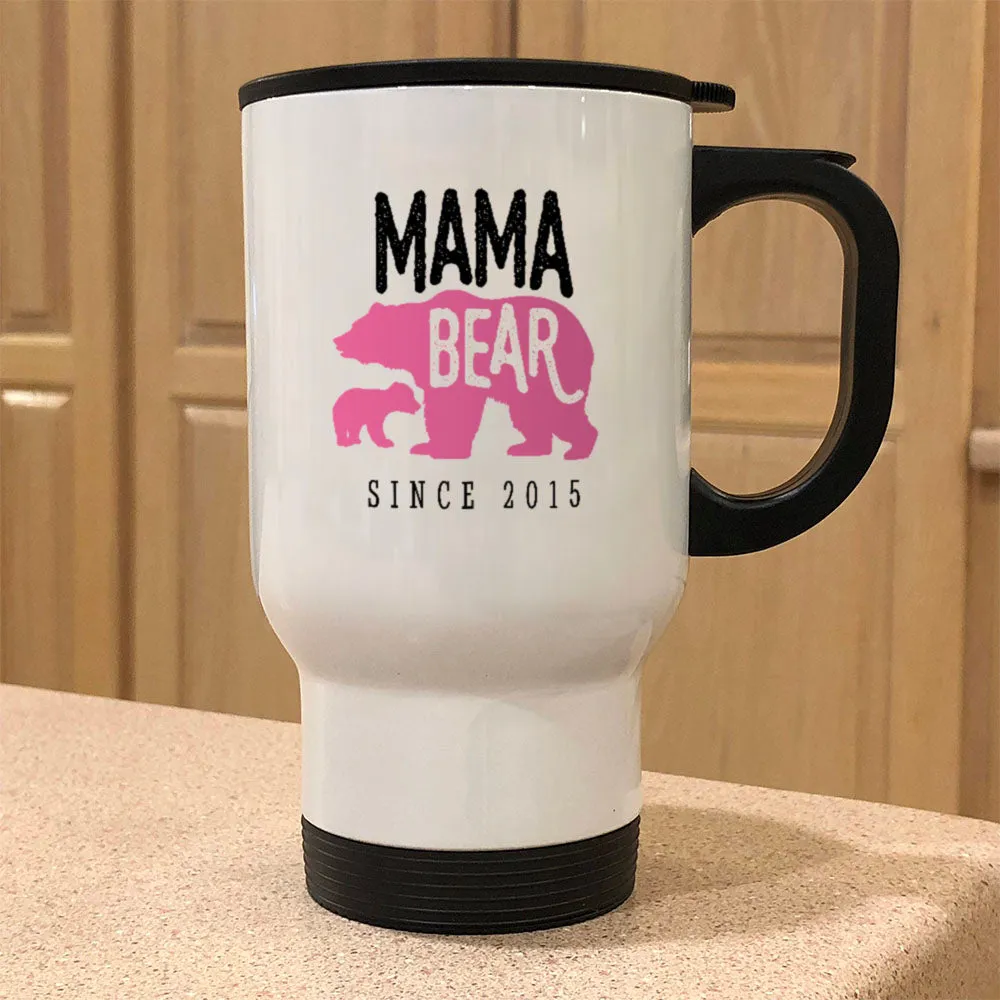 Mama Bear Personalized Metal Coffee and Tea Travel Mug