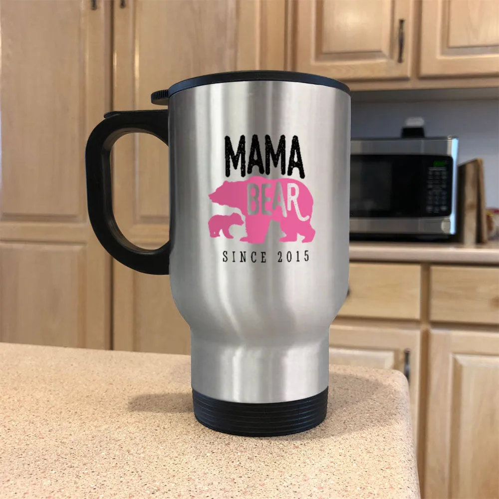 Mama Bear Personalized Metal Coffee and Tea Travel Mug