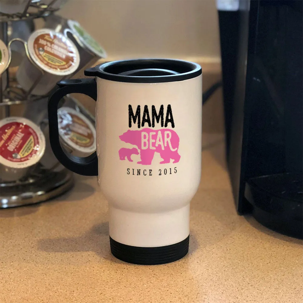 Mama Bear Personalized Metal Coffee and Tea Travel Mug