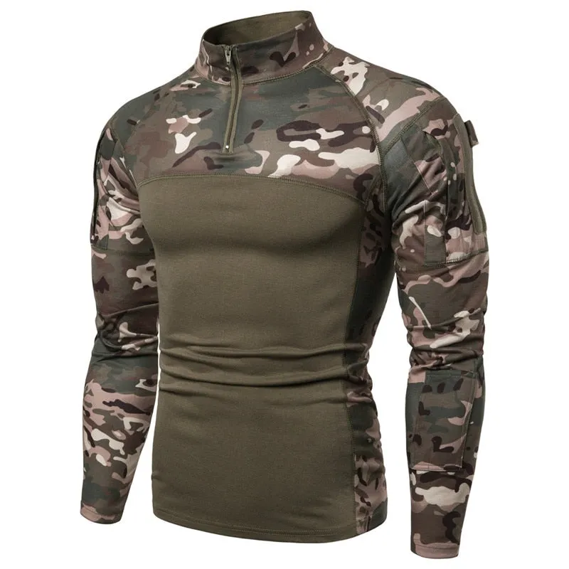 Men Long Sleeve Camouflage Tactical Shirt Hunt Combat Soldier Field T-shirts Outwear