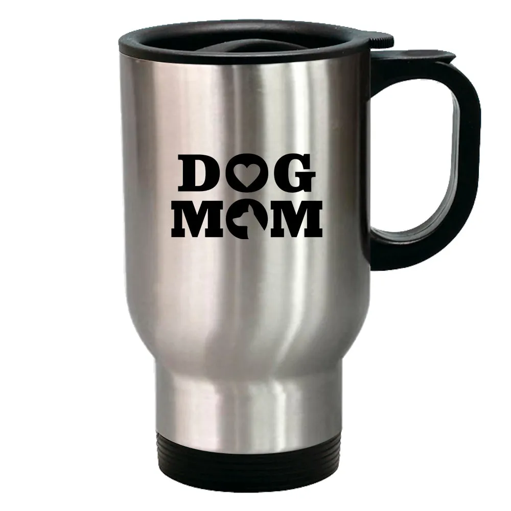 Metal Coffee and Tea Travel Mug Dog Mom Heart Dog