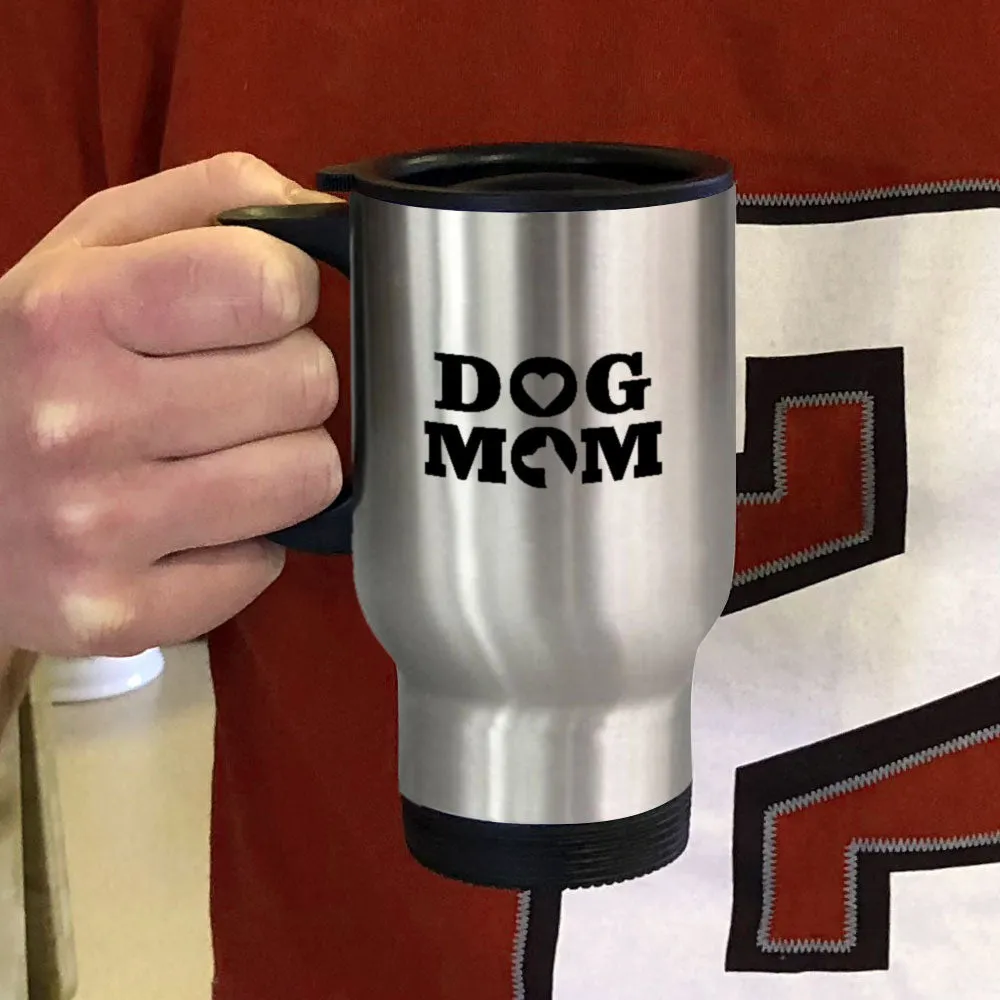 Metal Coffee and Tea Travel Mug Dog Mom Heart Dog