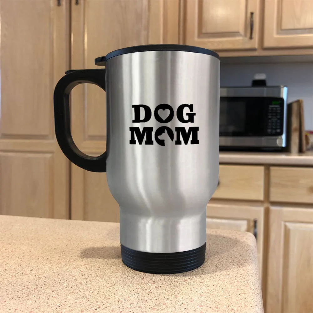 Metal Coffee and Tea Travel Mug Dog Mom Heart Dog