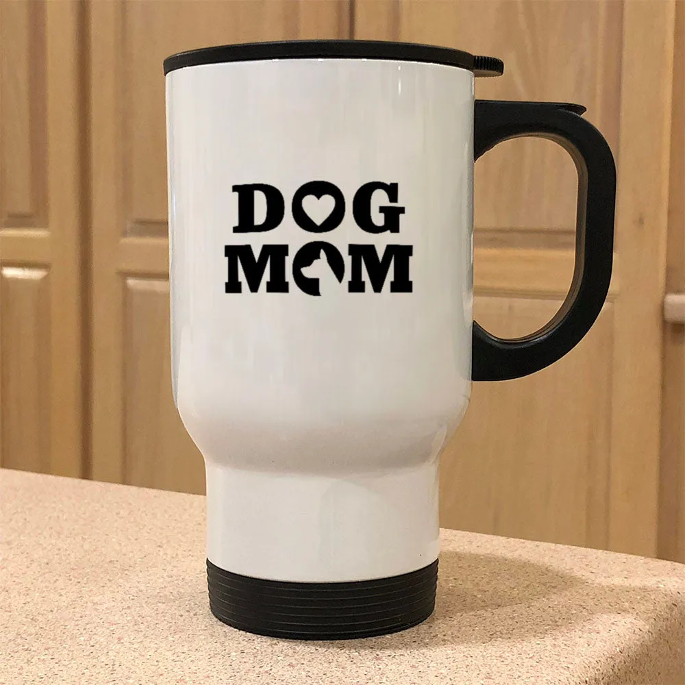 Metal Coffee and Tea Travel Mug Dog Mom Heart Dog