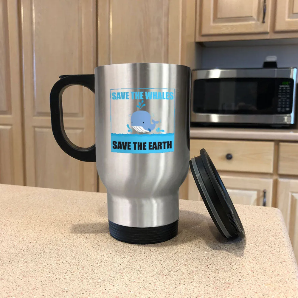 Metal Coffee and Tea Travel Mug Save The Whale