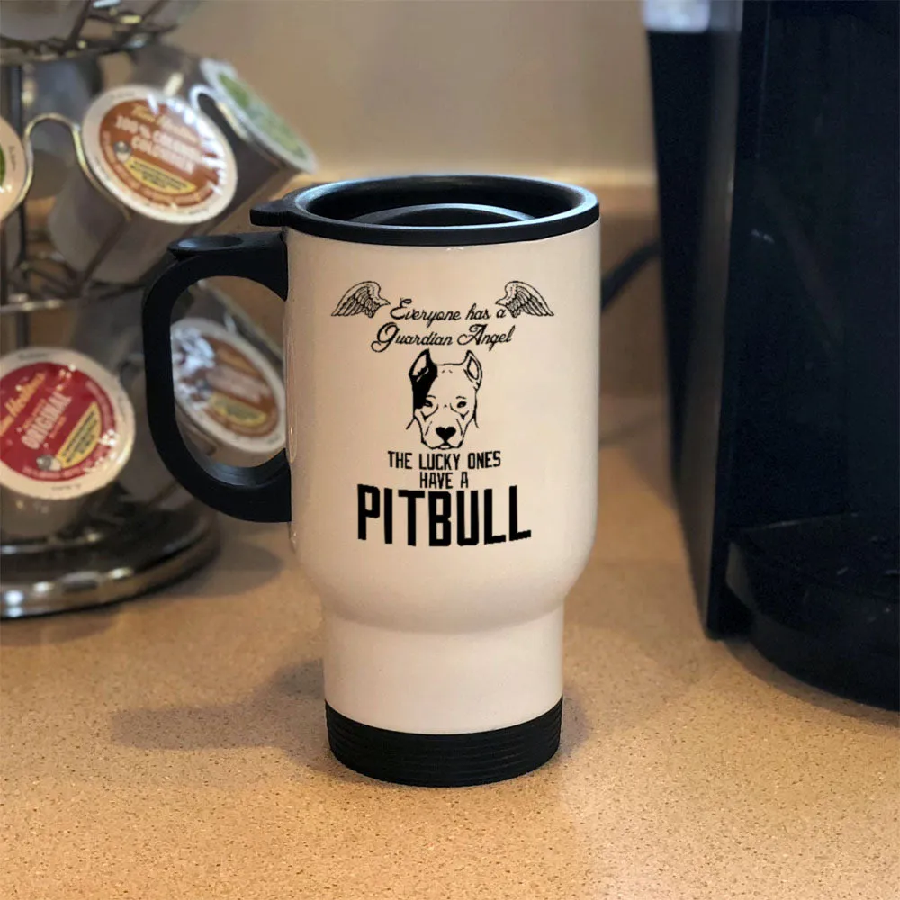 Metal Coffee and Tea Travel Mug The Lucky Ones Have a Pitbull