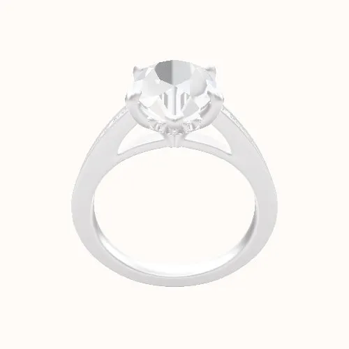 Micropave Cathedral Engagement Ring With Front set gallery Head