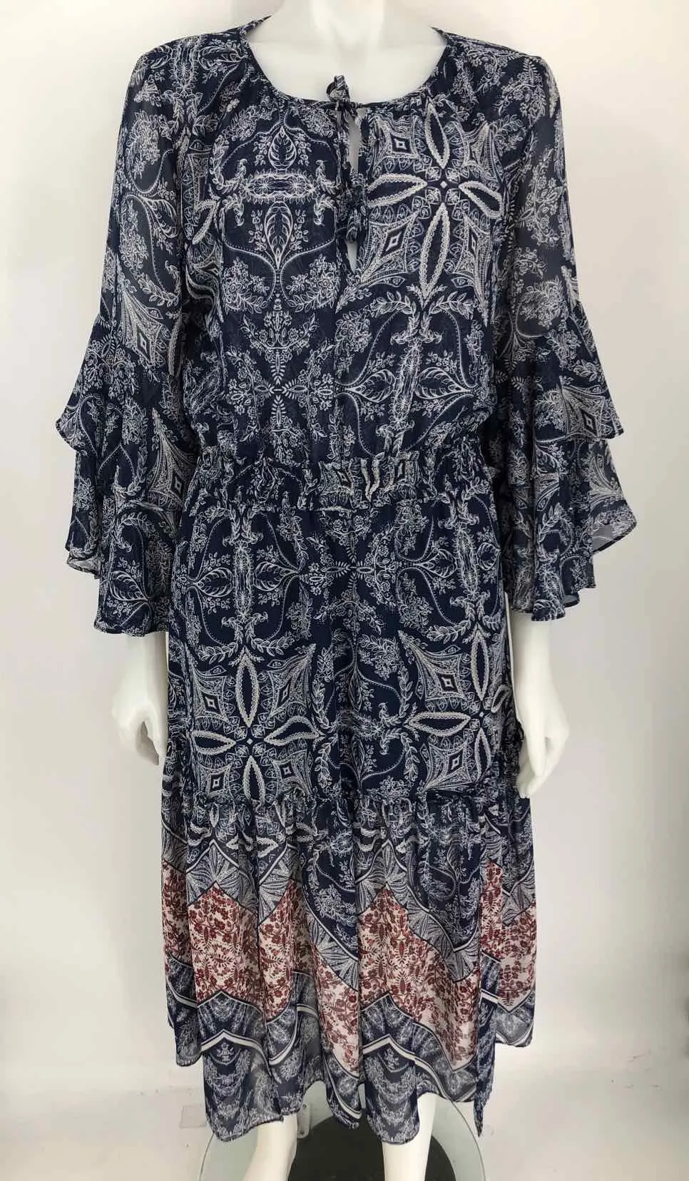 MISA Navy White Paisley Size MEDIUM (M) Dress